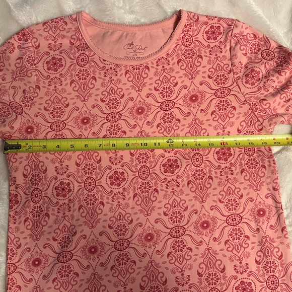 Carroll Reed Peachy-Orange Print T-shirt Ladies Size Large - Picture 6 of 7